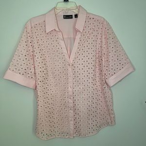 New York & Company pink button up top
